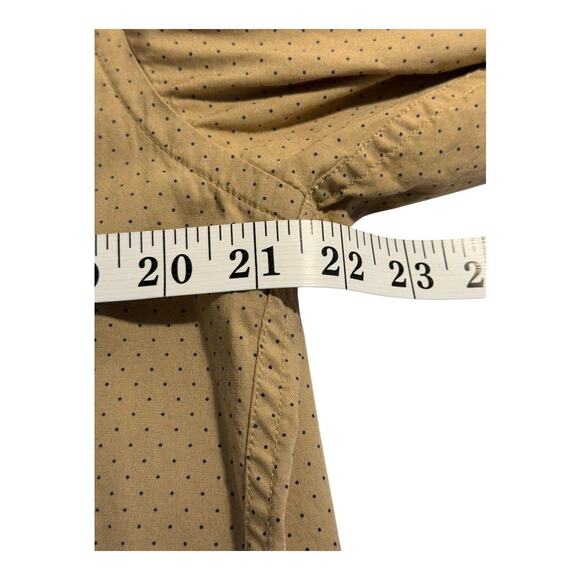 J. Crew Men's Slim Fit Flex Beige Polka Dot Long Sleeve Shirt Size Large - Picture 5 of 7